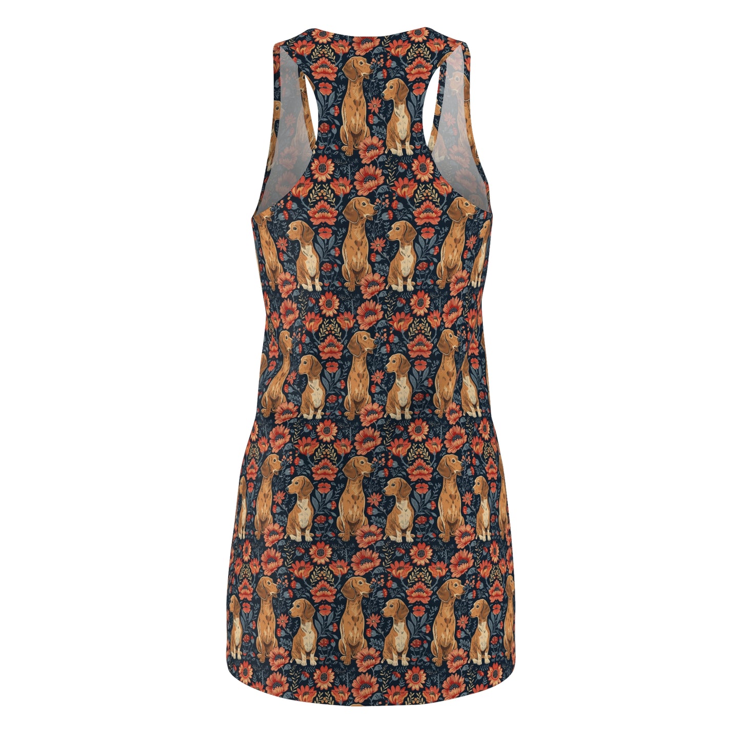 Floral Pawsome Dachsund Delight Women's Racerback Dress