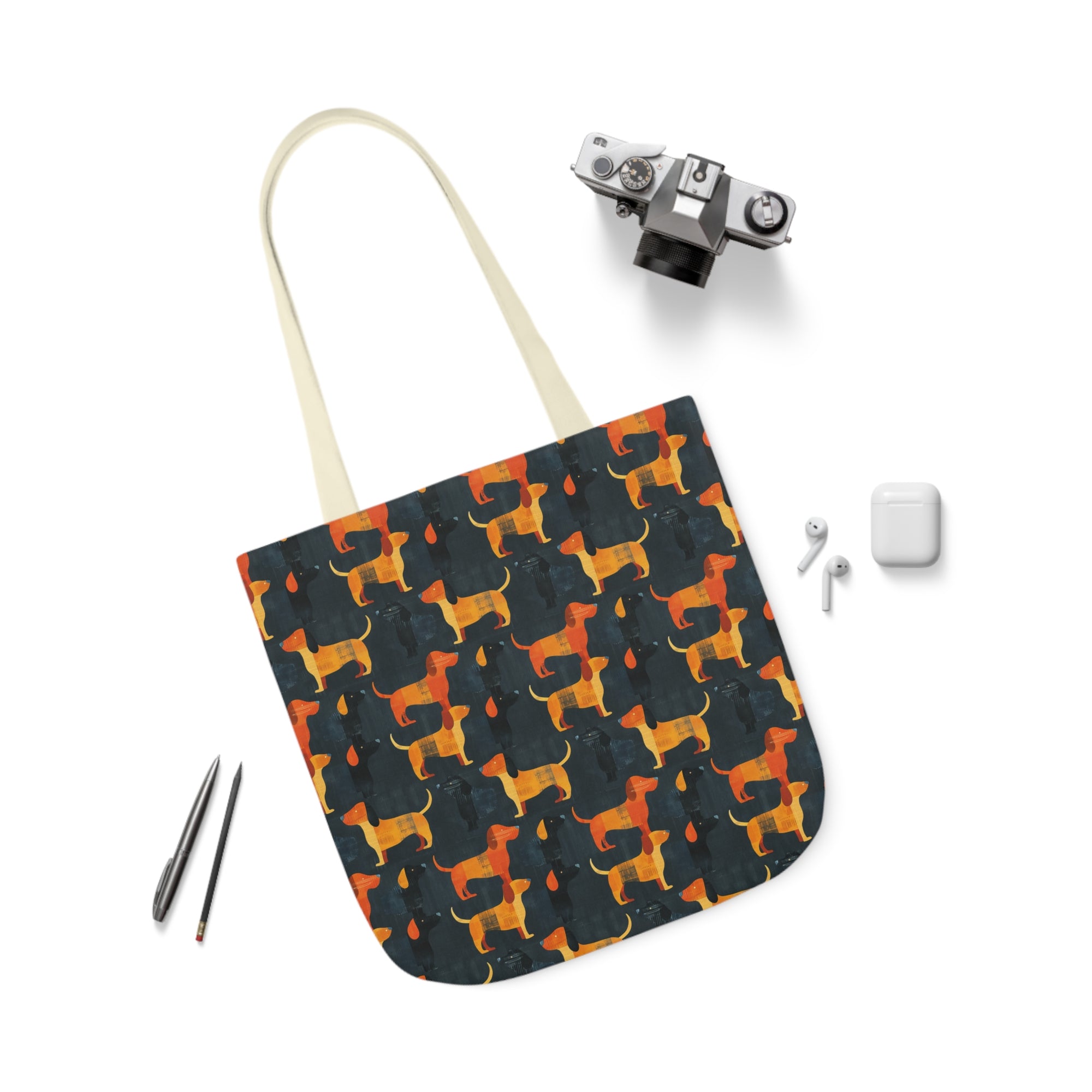 Dapper Dachshund Noir Glow Canvas Tote Bag