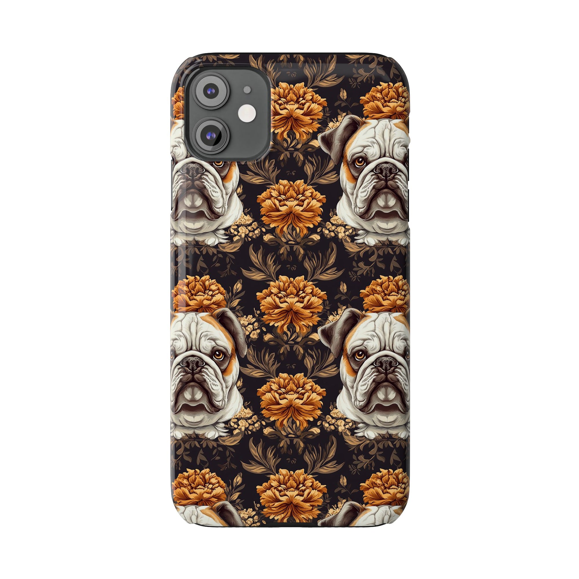 Bloomingly Bulldogistic Bouquet Slim Phone Cases