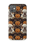 Bloomingly Bulldogistic Bouquet Slim Phone Cases