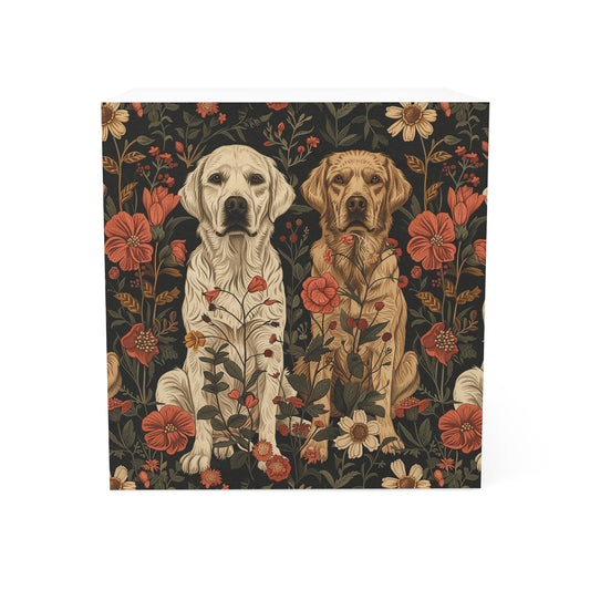 Blossoming Labradors Bouquet Note Cube