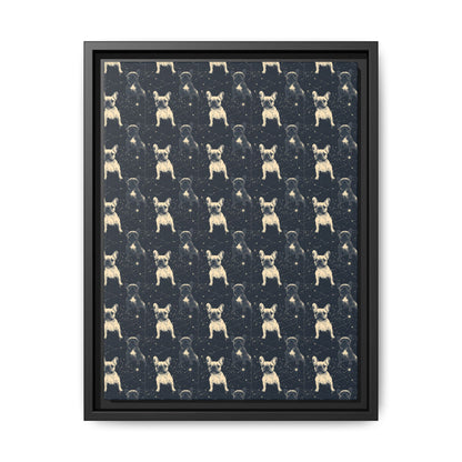 Frenchie Celestial Soar Matte Canvas, Framed