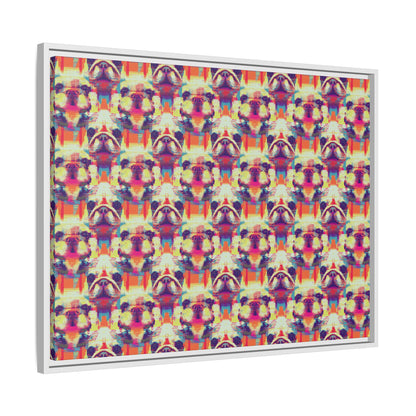 Glitchy Bulldog Blitz Matte Canvas, Framed