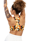 Golden Woof Abstract Glamour Seamless Sports Bra