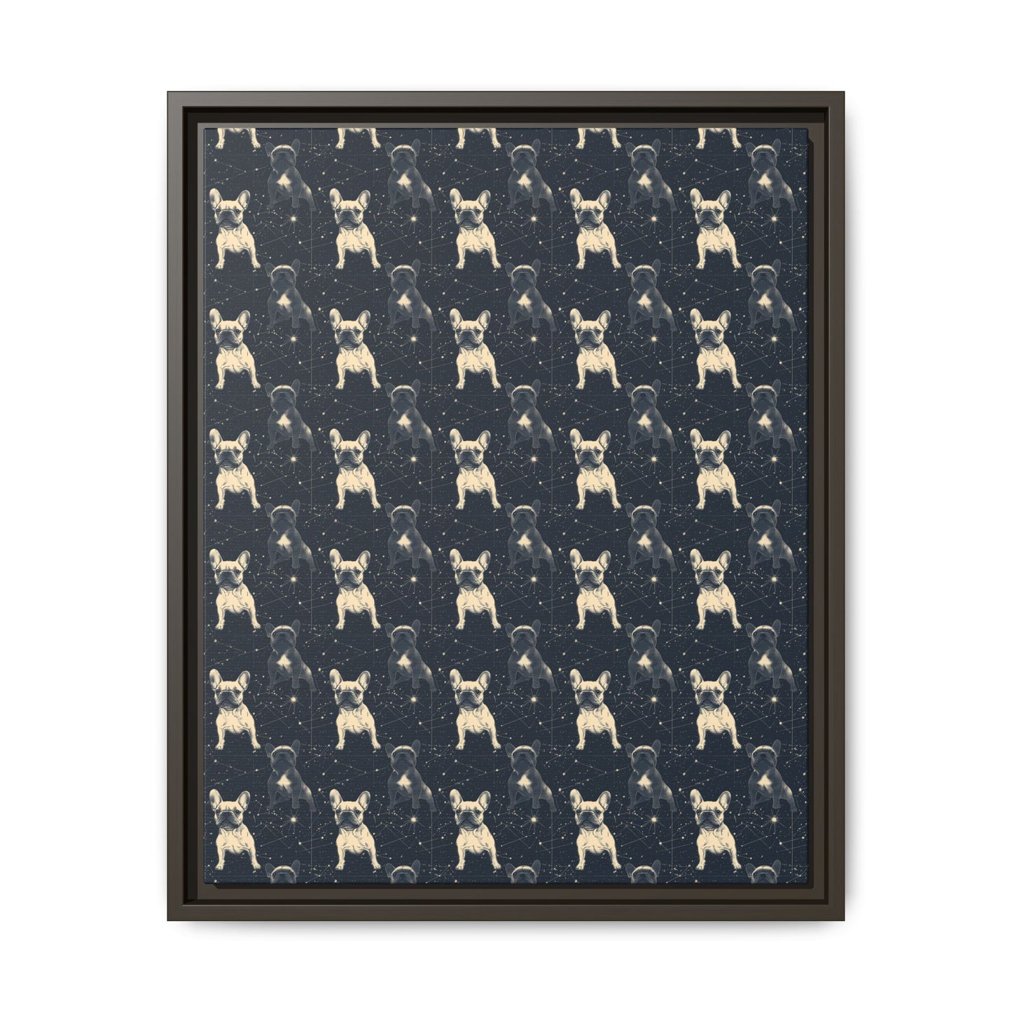 Frenchie Celestial Soar Matte Canvas, Framed