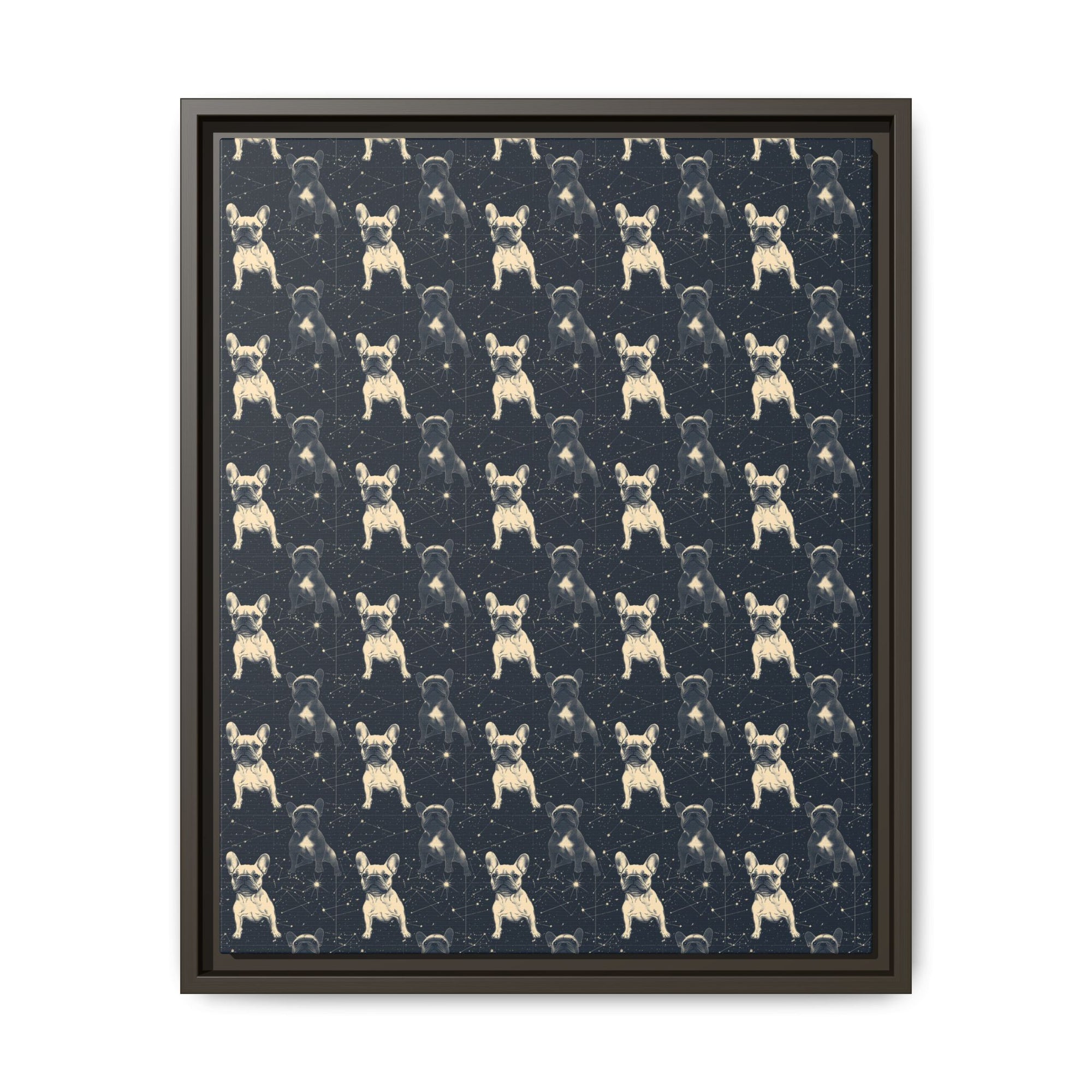 Frenchie Celestial Soar Matte Canvas, Framed