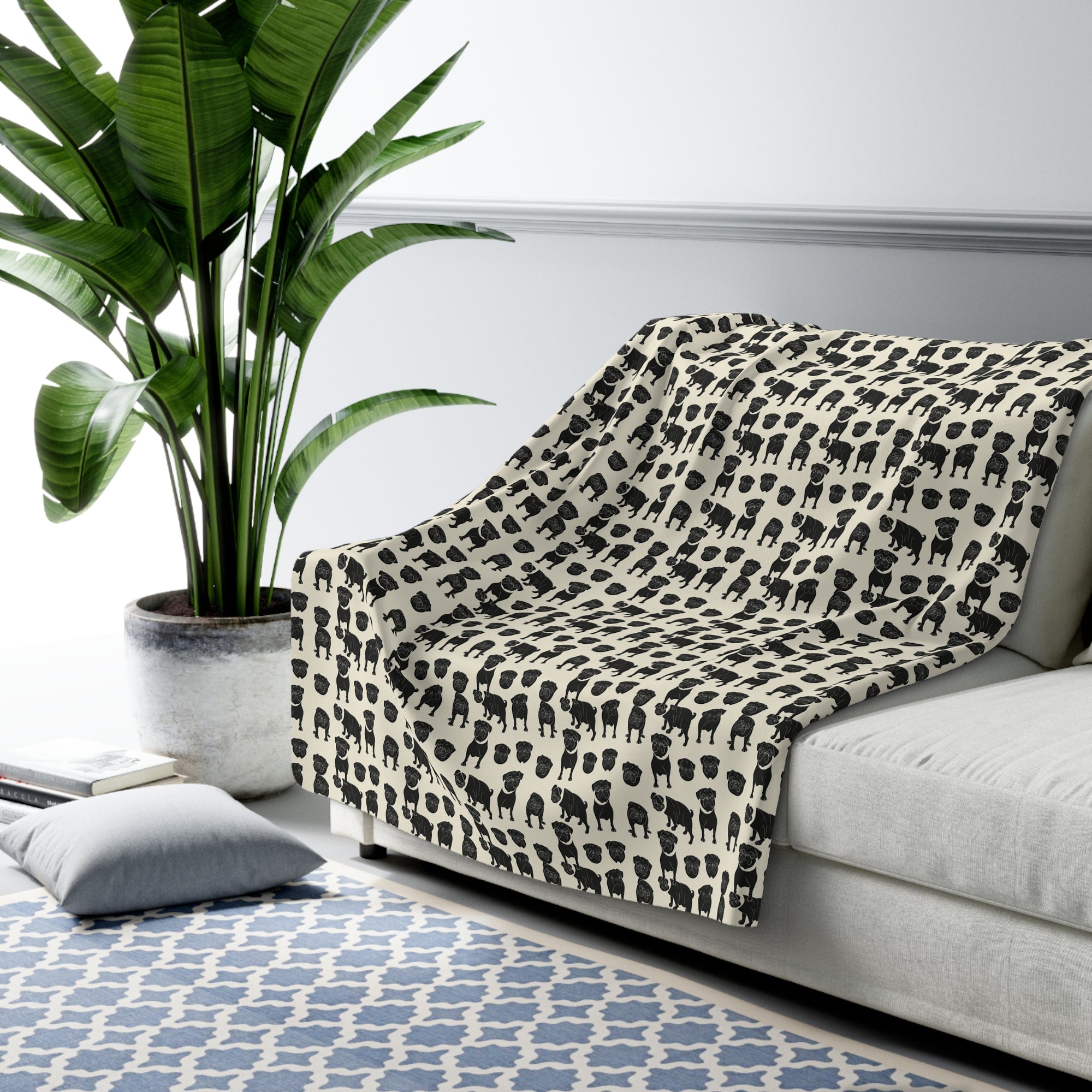 Puggie Pout Perfection Sherpa Fleece Blanket