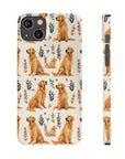 Golden Glamour Paws - Luxe Licks for Regal Retrievers Slim Phone Cases