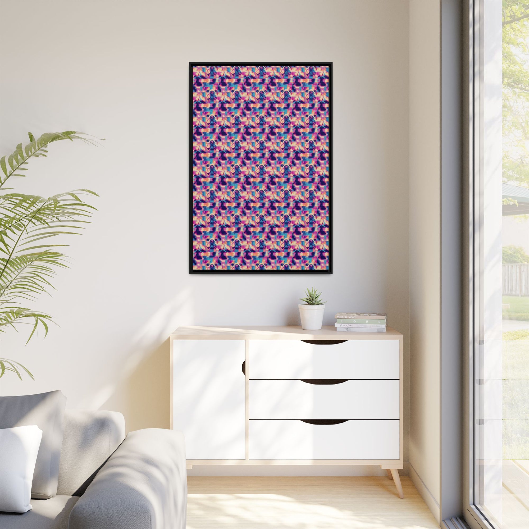 Dazzling Bulldog Chic Matte Canvas, Framed