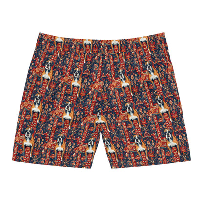 Boxer Blossom Tapestry Delight Men's Mid-Length Swim Shorts