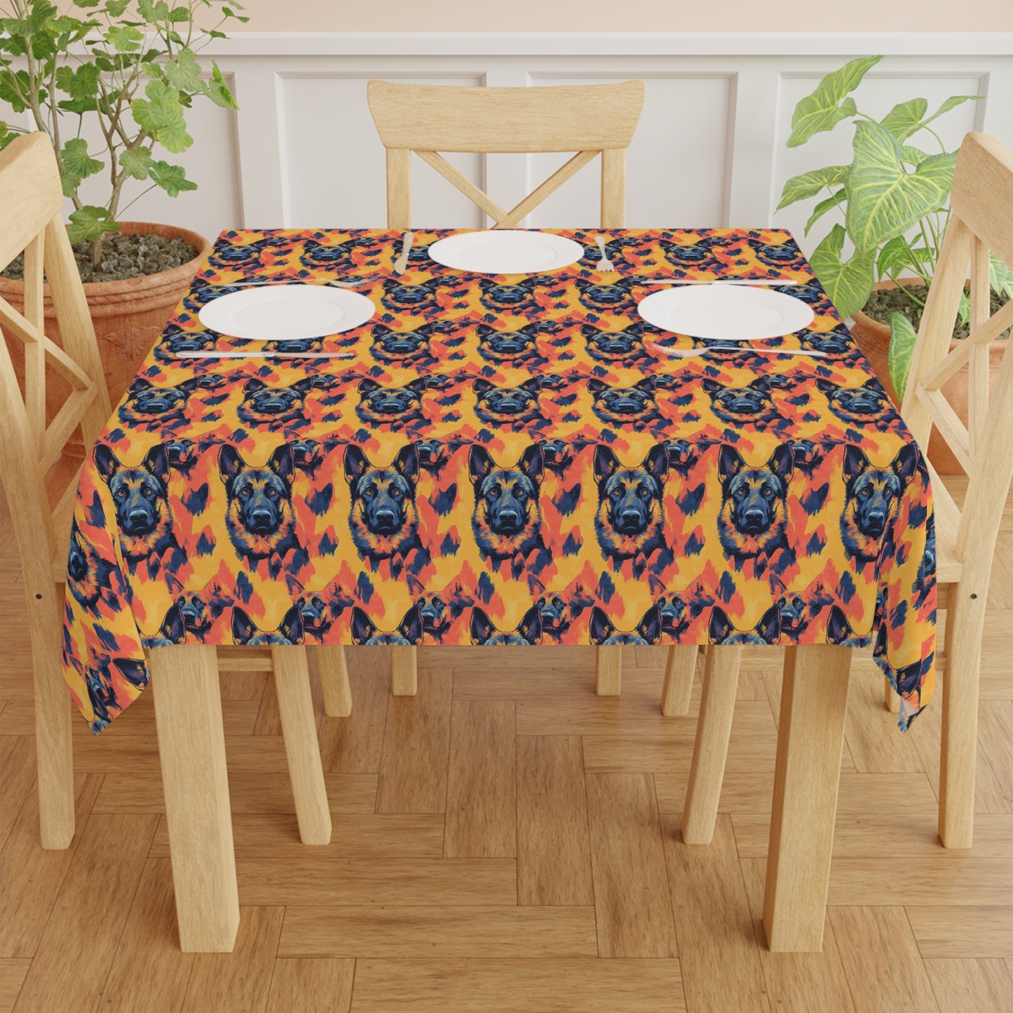 Impressionistic German Shepherds Tablecloth