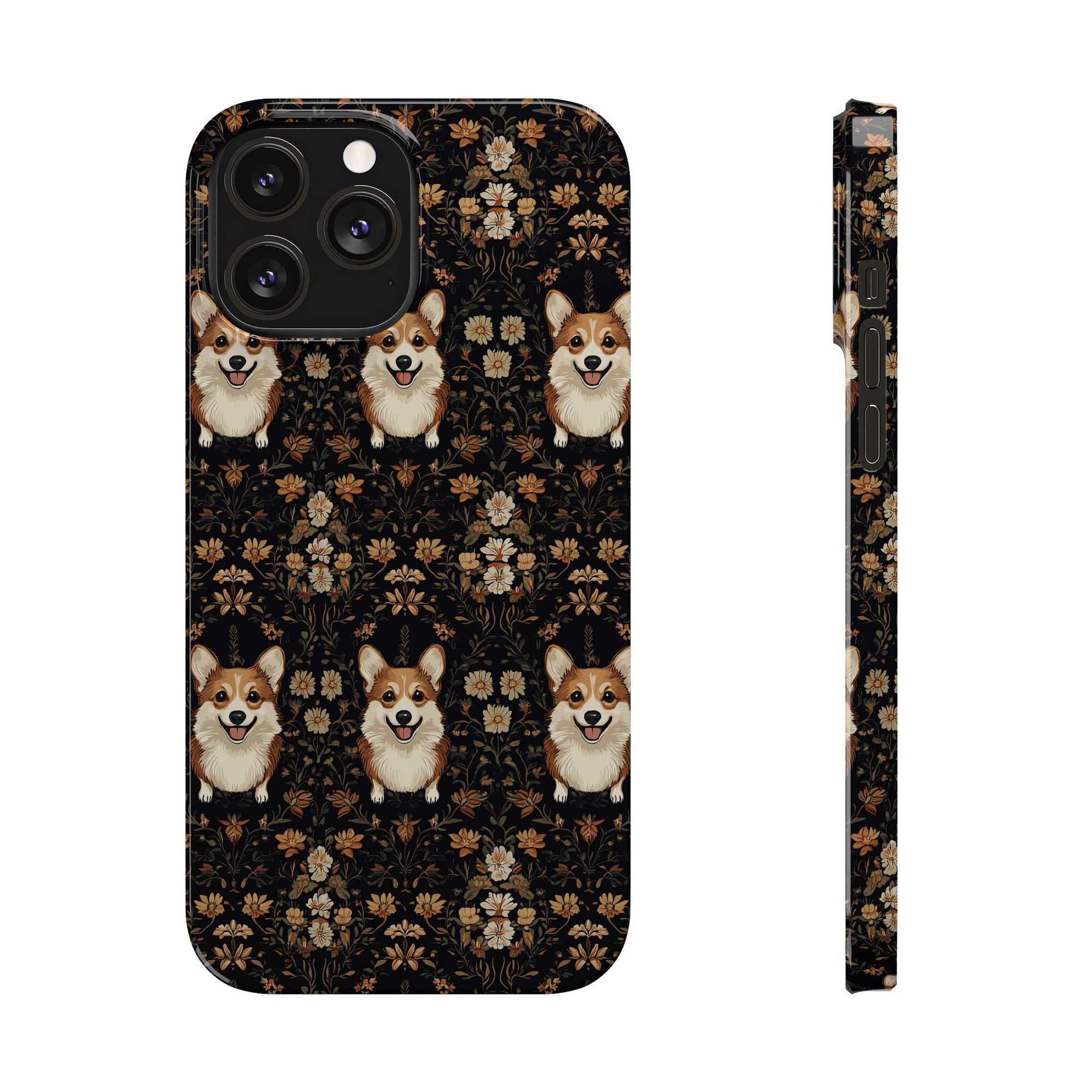 Nighttime Corgi Glow Stride Slim Phone Cases