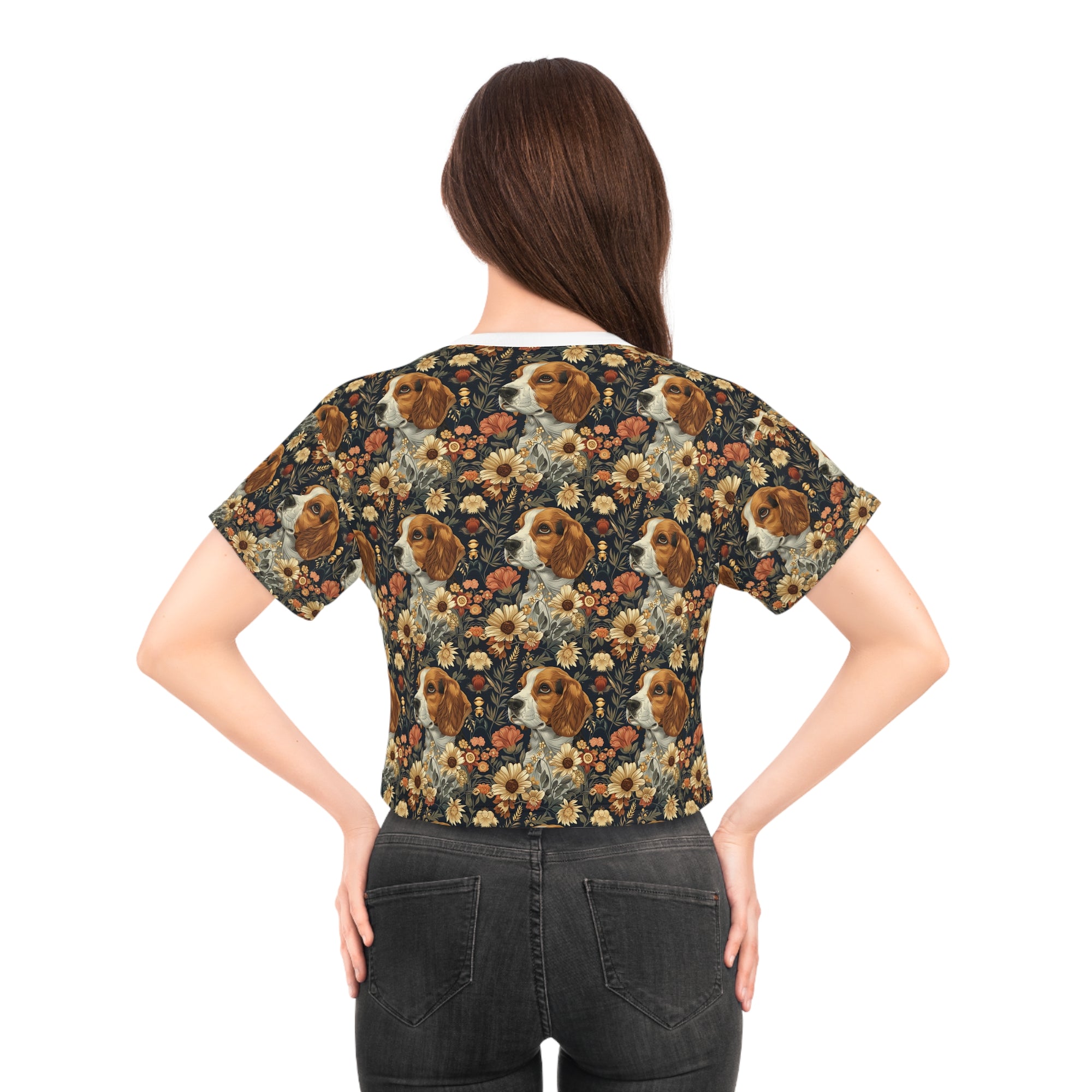 Beagle Blossoms Crop Tee