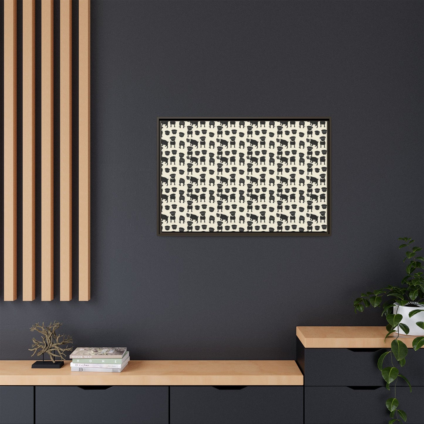 Puggie Pout Perfection Matte Canvas, Framed