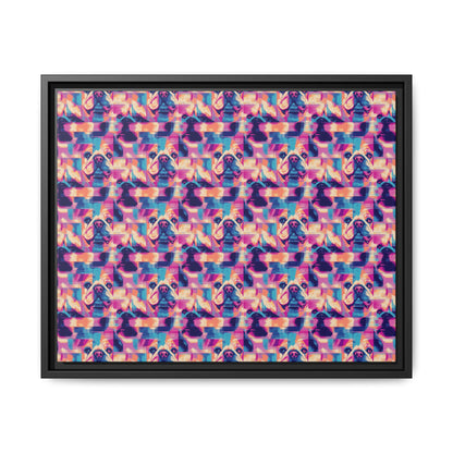 Dazzling Bulldog Chic Matte Canvas, Framed