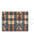 Pawsome Rottweiler Royalty Plaid Leather Card Holder