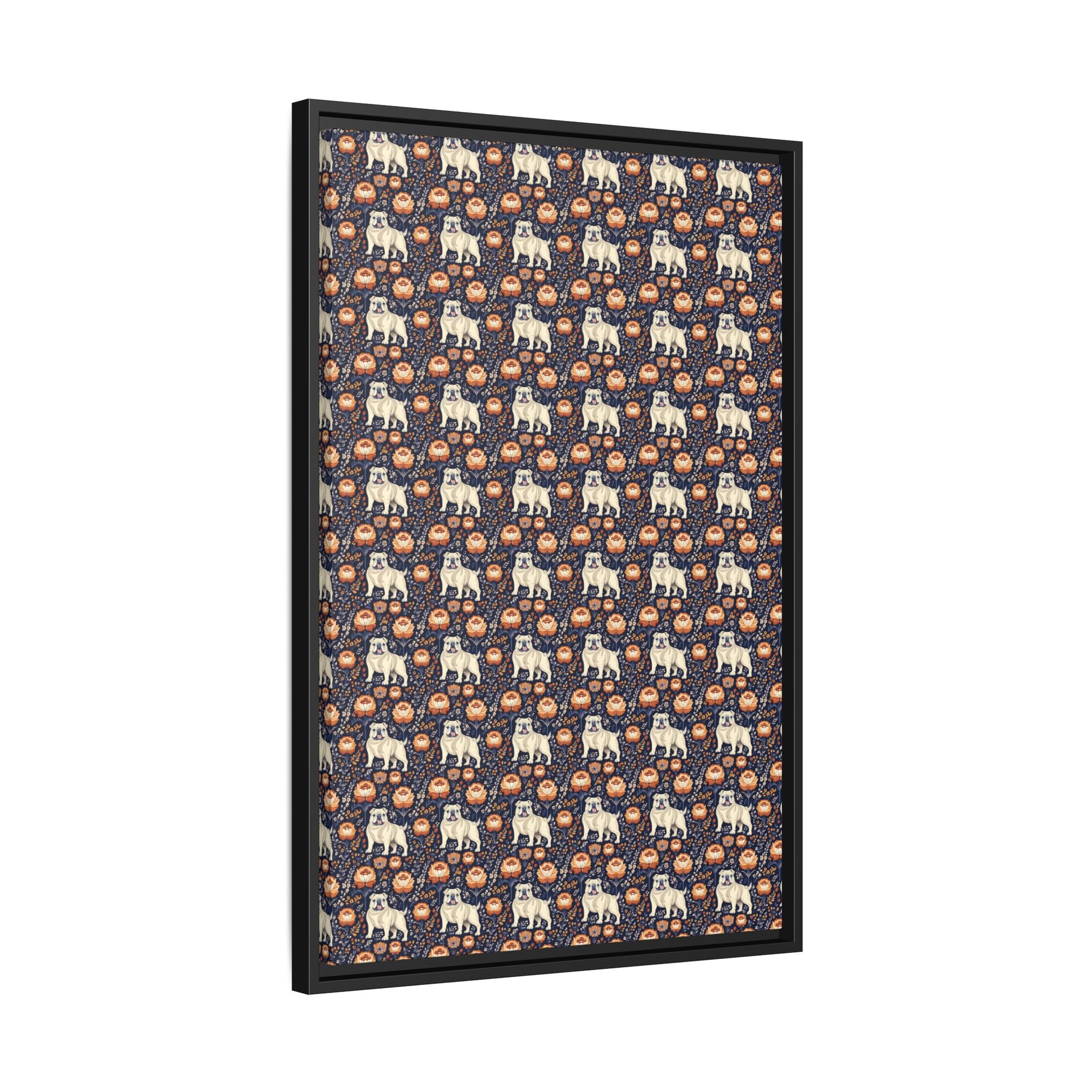 Bulldog Blossom Bonanza Matte Canvas, Framed