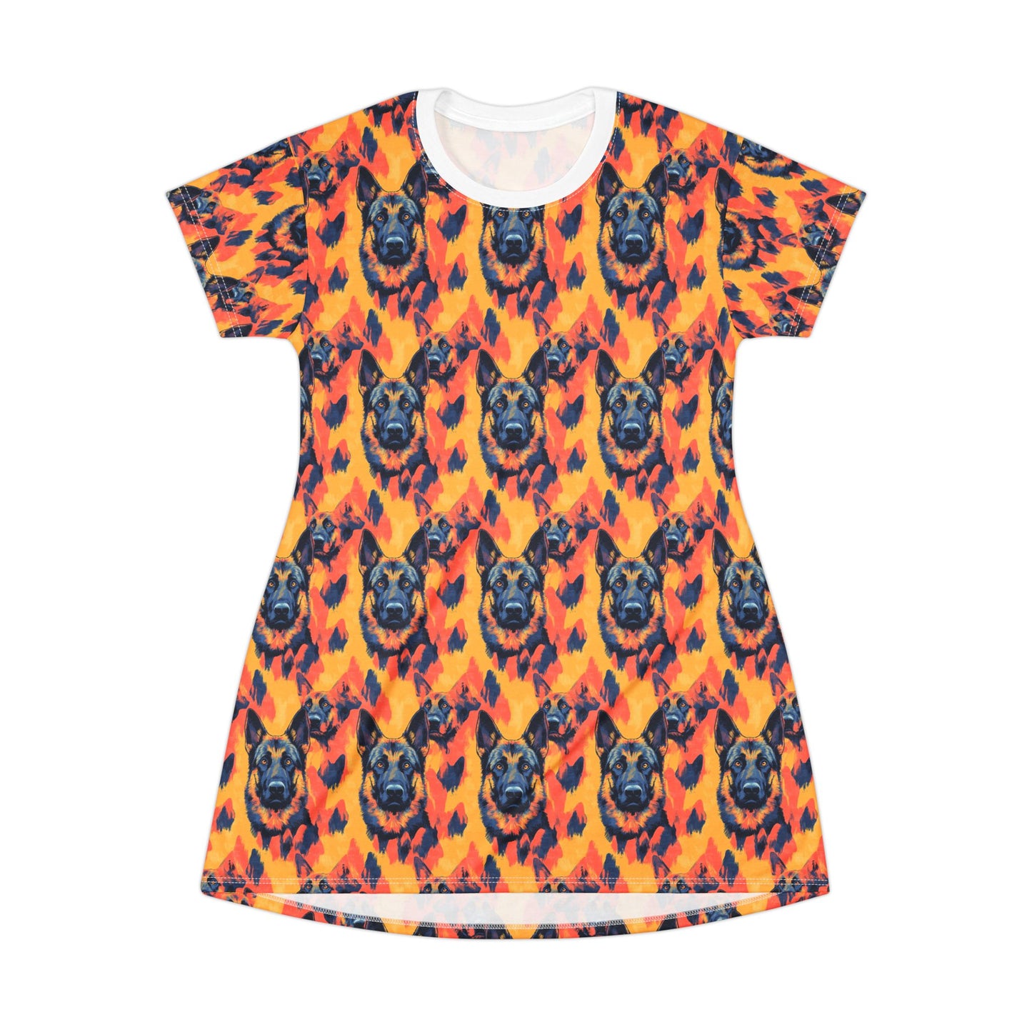 Impressionistic German Shepherds T-Shirt Dress