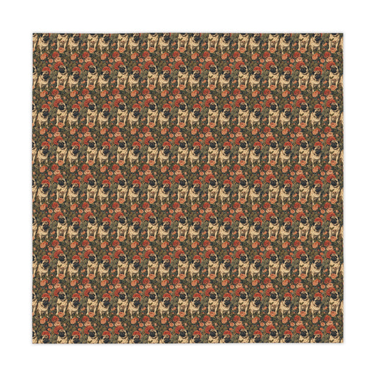 Blooming Pug Paradise Tablecloth