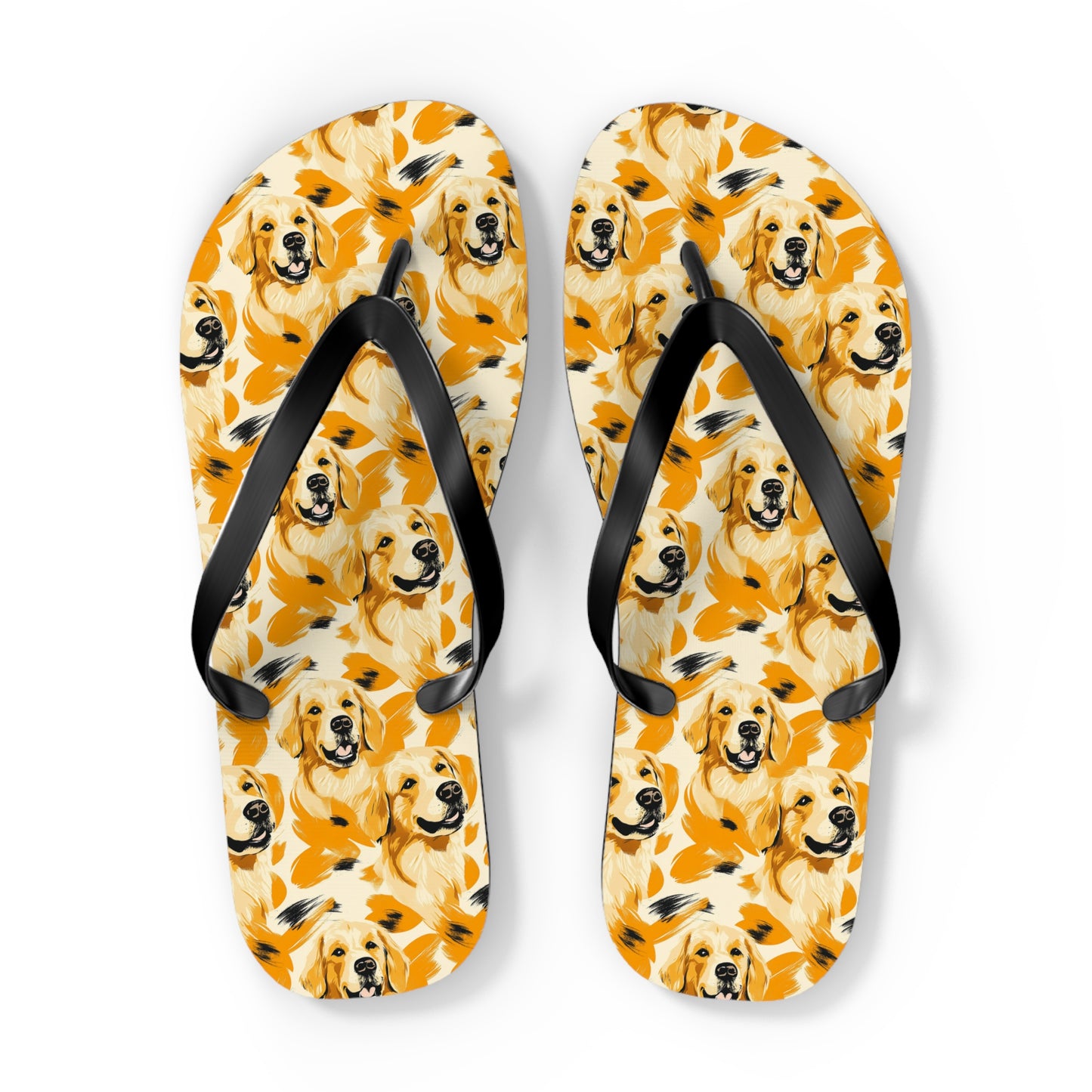 Golden Glitz 'n Glamour Woofwear Flip Flops