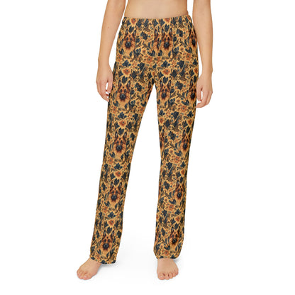 Autumnal German Shepherd Glamour Kids Pajama Pants