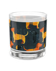 Dapper Dachshund Noir Glow Rocks Glass