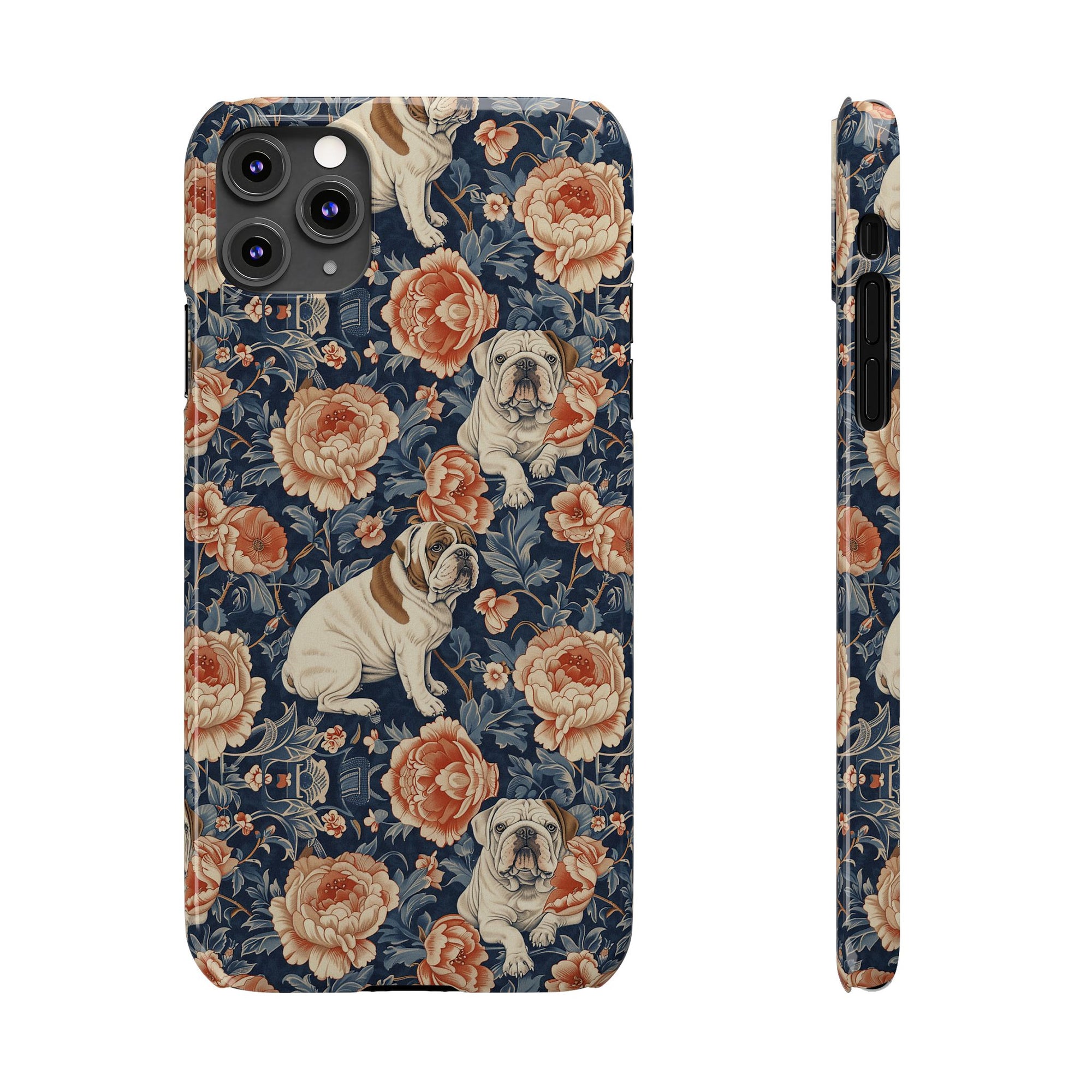 Blooming Bulldog Beauty Slim Phone Cases