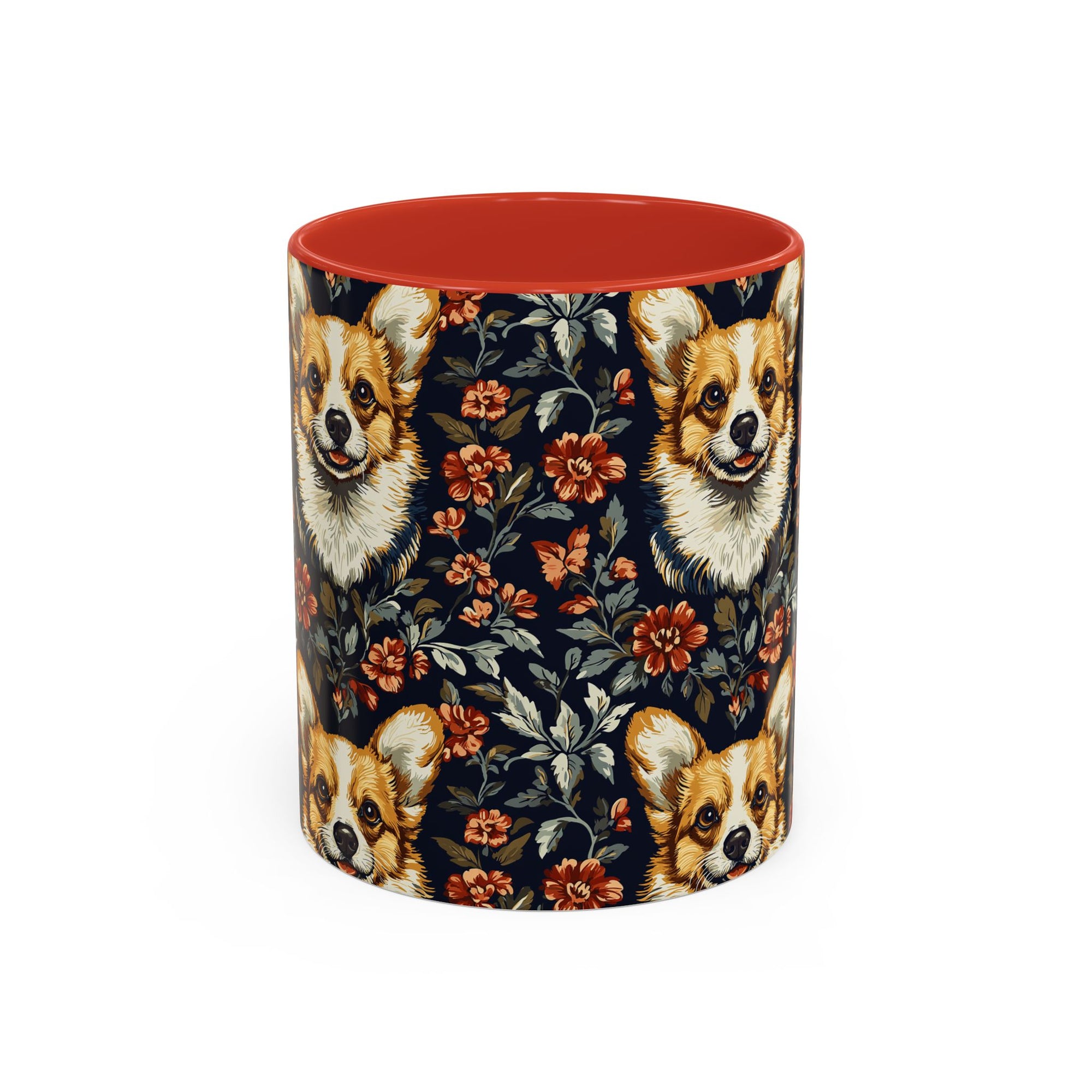 Floofy Corgi Blossom Blast Accent Coffee Mug