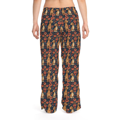 Floral Pawsome Dachsund Delight Women's Pajama Pants