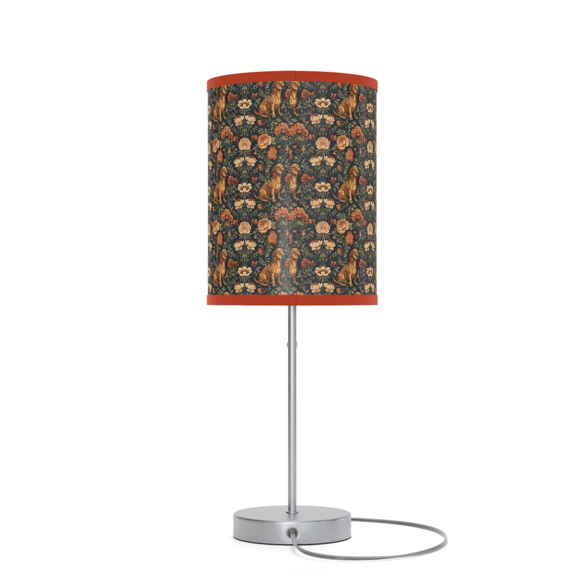 Dazzling Dachsund Blossoms &amp; Foliage Lamp on a Stand