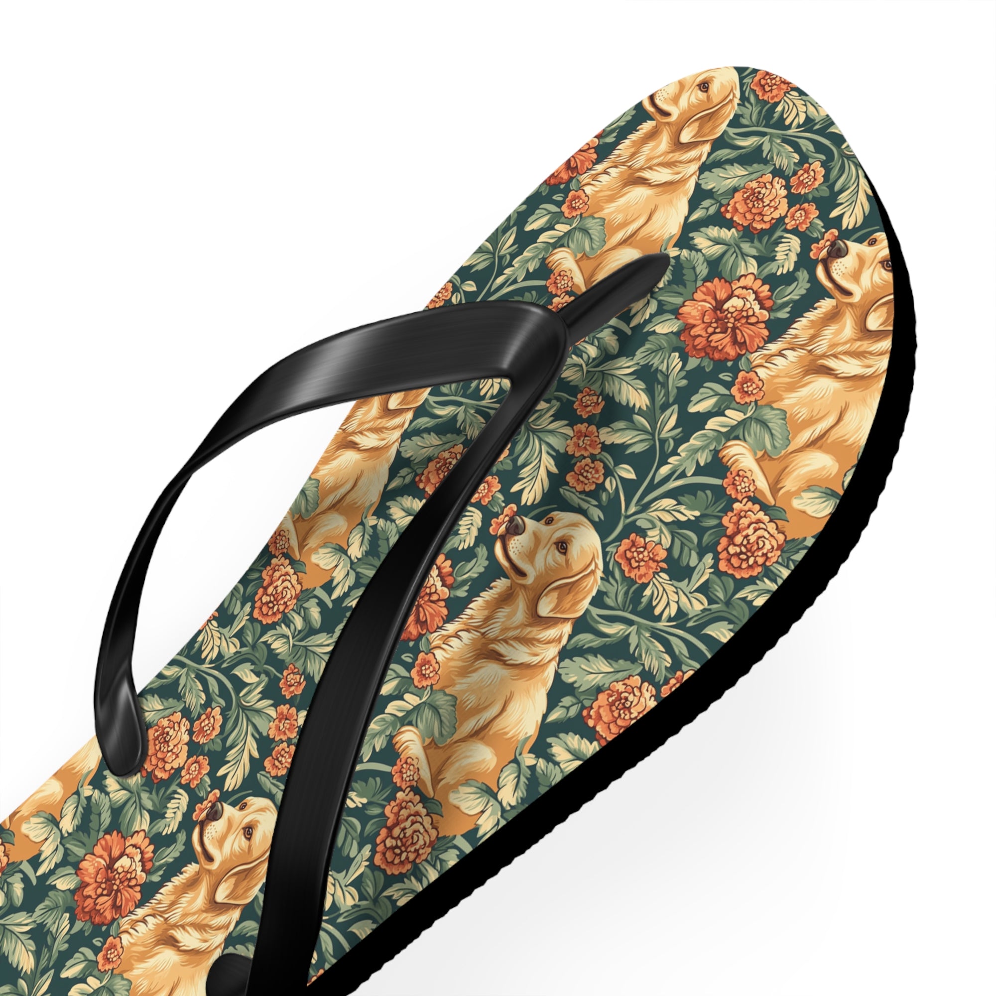 Blooming Goldie Glam Flip Flops