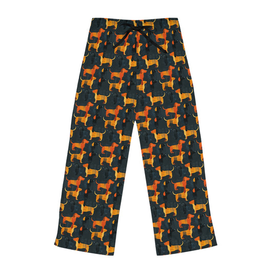 Dapper Dachshund Noir Glow Women's Pajama Pants