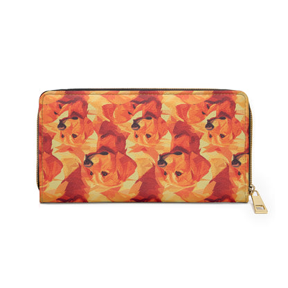 Golden Glamour Paws Zipper Wallet