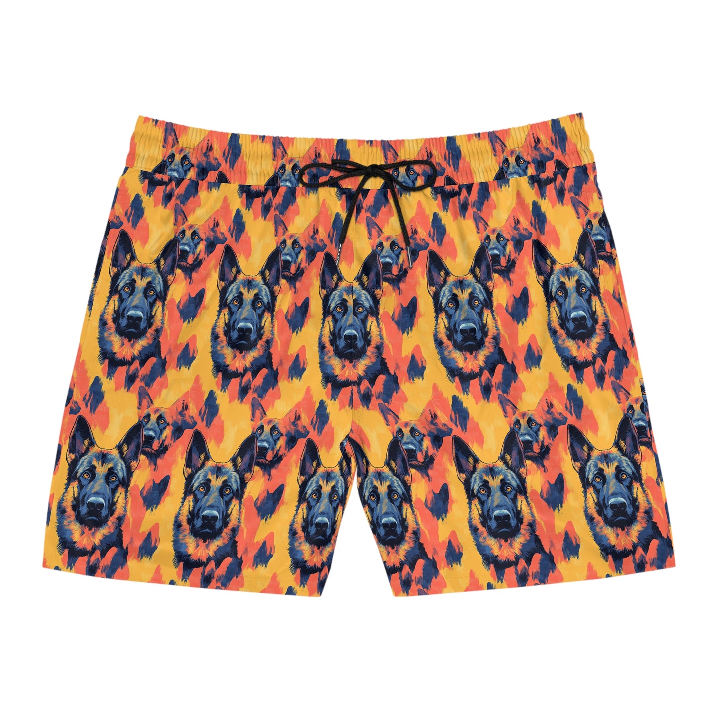 Impressionistic German Shepherds Men's Mid-Length Swim Shorts