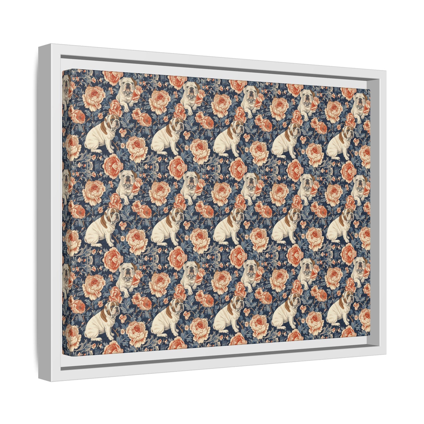 Blooming Bulldog Beauty Matte Canvas, Framed