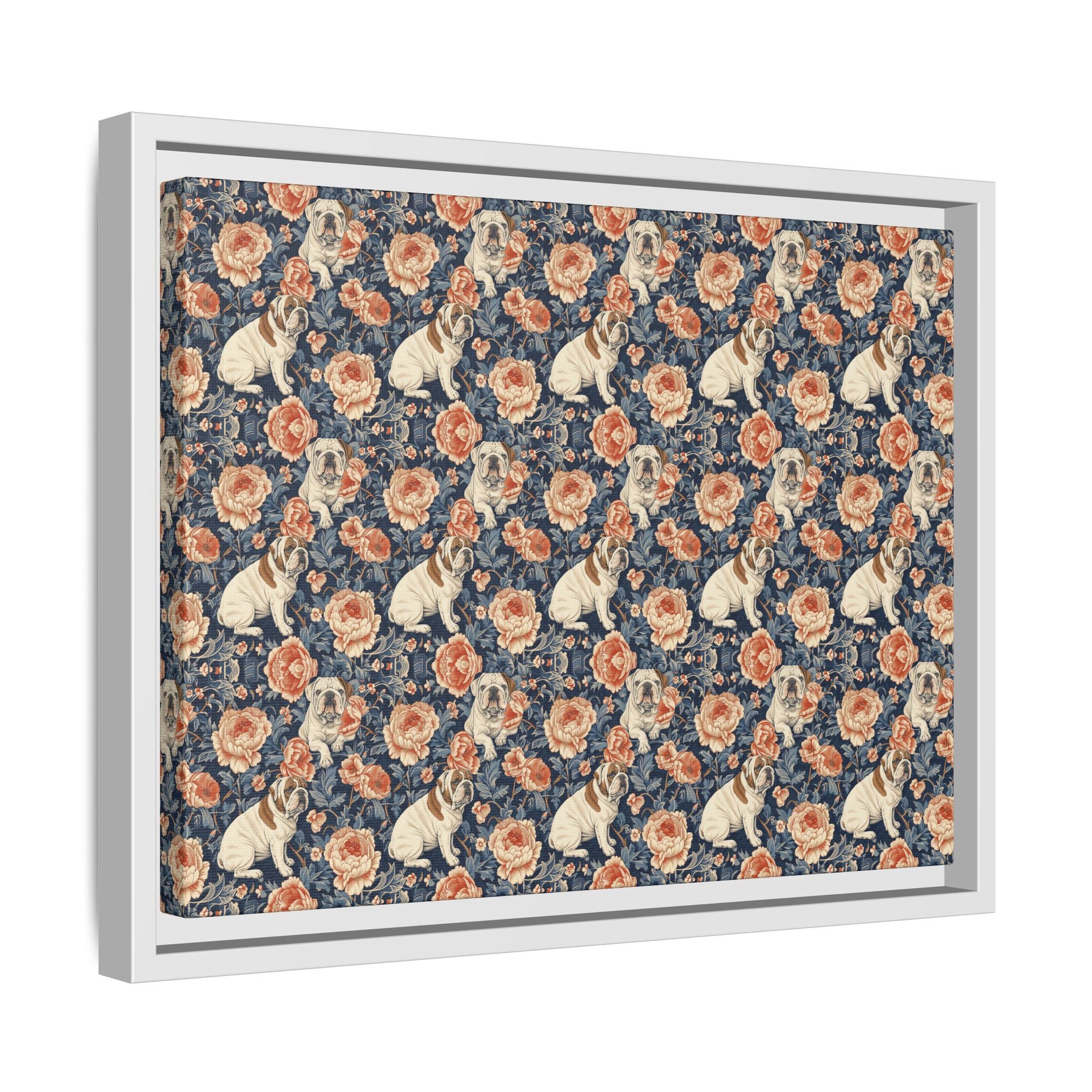 Blooming Bulldog Beauty Matte Canvas, Framed