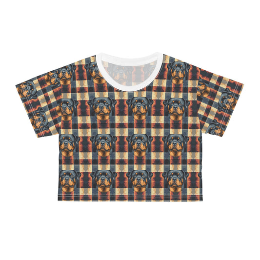 Pawsome Rottweiler Royalty Plaid Crop Tee