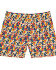 Bloom Pup Frenchietastic Splatter Men's Mid-Length Swim Shorts