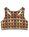 Whimsical Warhol Labrador Seamless Sports Bra