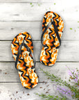 Golden Woof Abstract Glamour Flip Flops