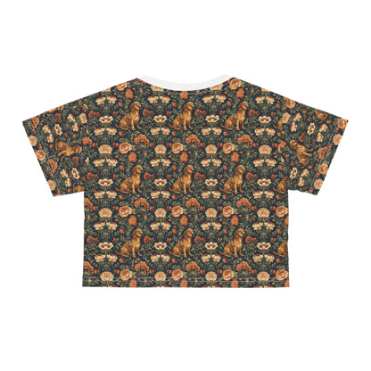 Dazzling Dachsund Blossoms & Foliage Crop Tee