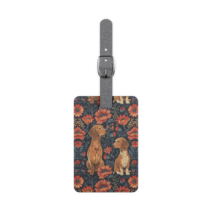 Floral Pawsome Dachsund Delight Luggage Tag