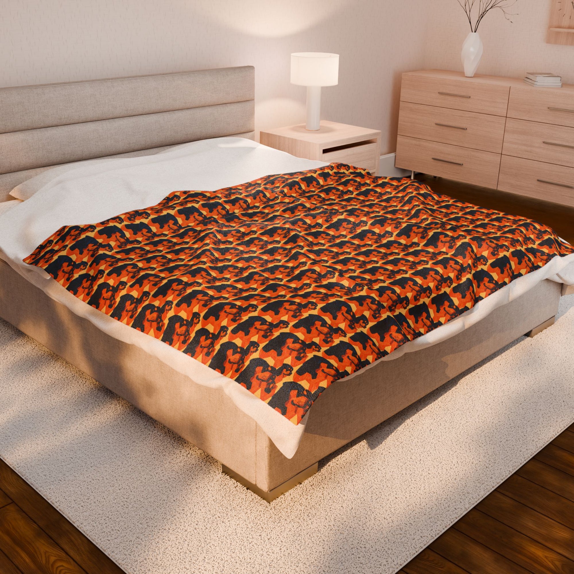 Rottweiler Chic Pawsitivity Velveteen Plush Blanket
