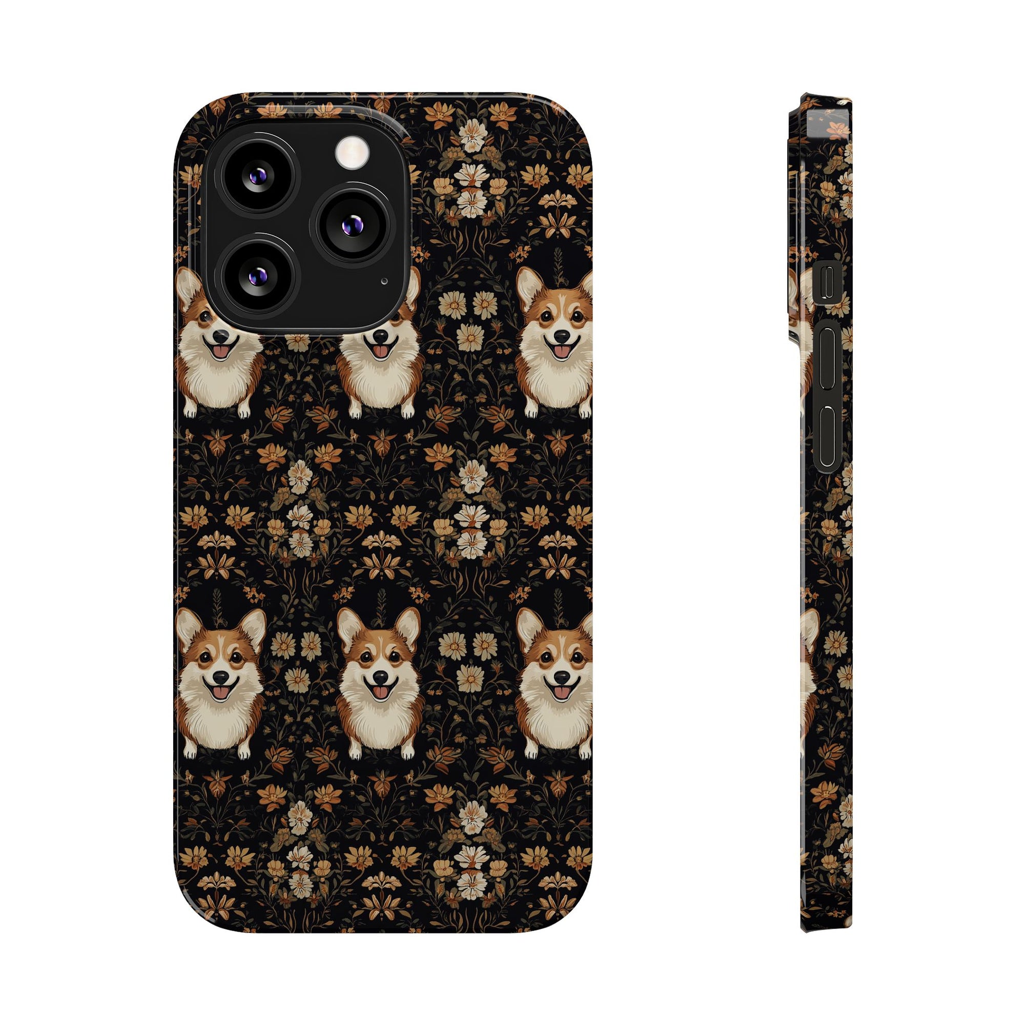 Nighttime Corgi Glow Stride Slim Phone Cases