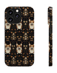 Nighttime Corgi Glow Stride Slim Phone Cases