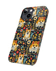 Corgi Rainbow Vine Dream Slim Phone Cases