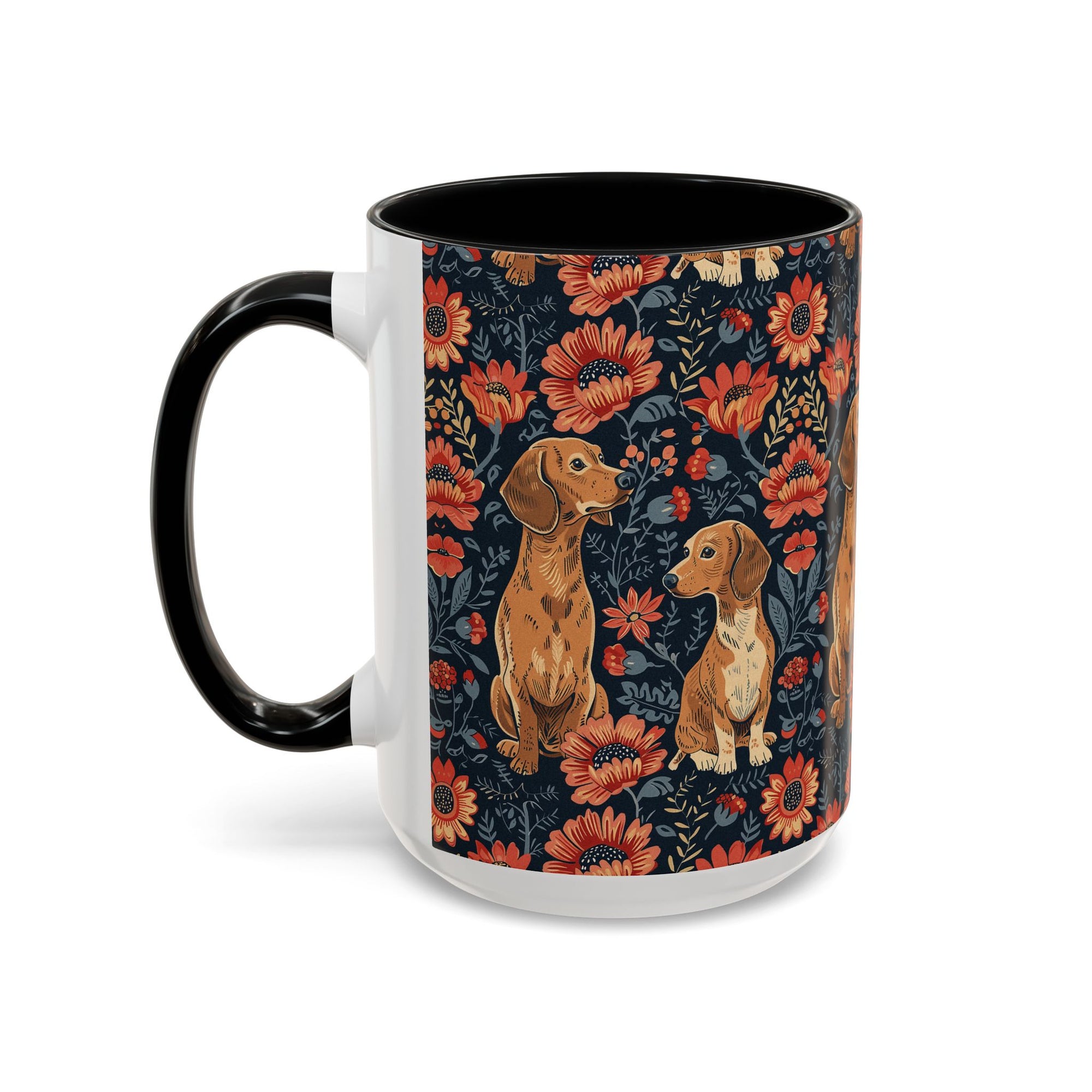 Floral Pawsome Dachsund Delight Accent Coffee Mug