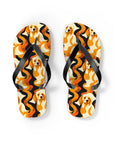 Golden Woof Abstract Glamour Flip Flops