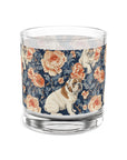 Blooming Bulldog Beauty Rocks Glass