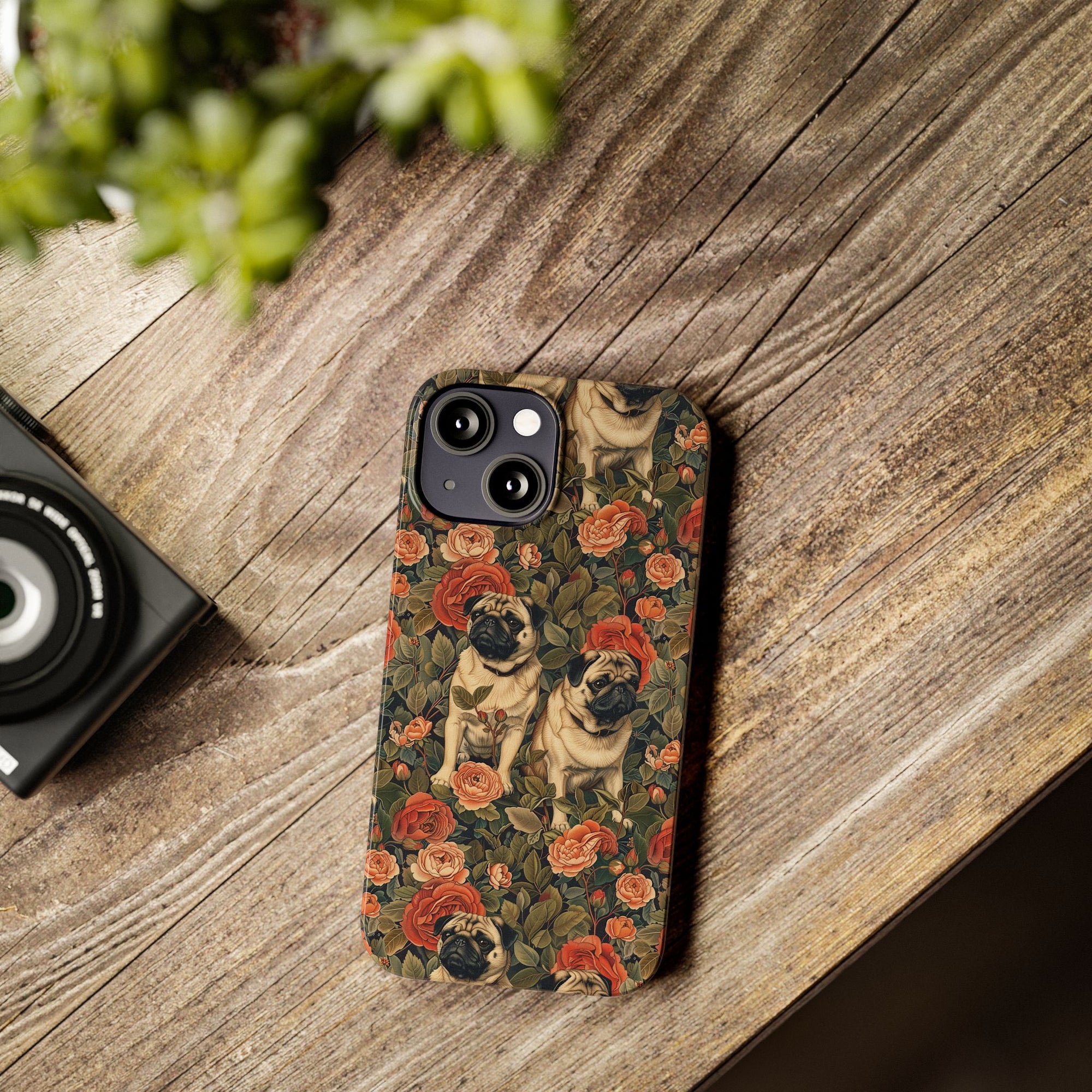 Blooming Pug Paradise Slim Phone Cases